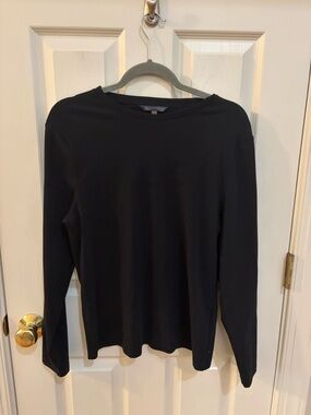 Banana Republic Black Boatneck Long Sleeve Tee - XL Cotton Basic